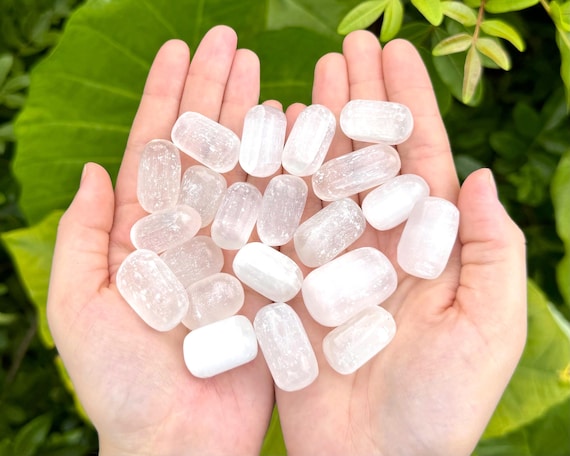 Selenite Tumbled Stones: Choose How Many Pieces (Premium Quality 'A' Grade Natural Selenite Crystals)