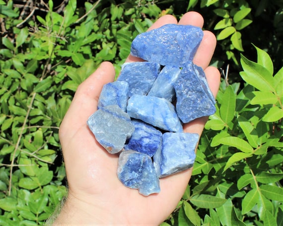 Rough Blue Quartz Stones: Choose How Many Pieces (Premium Quality 'A' Grade)