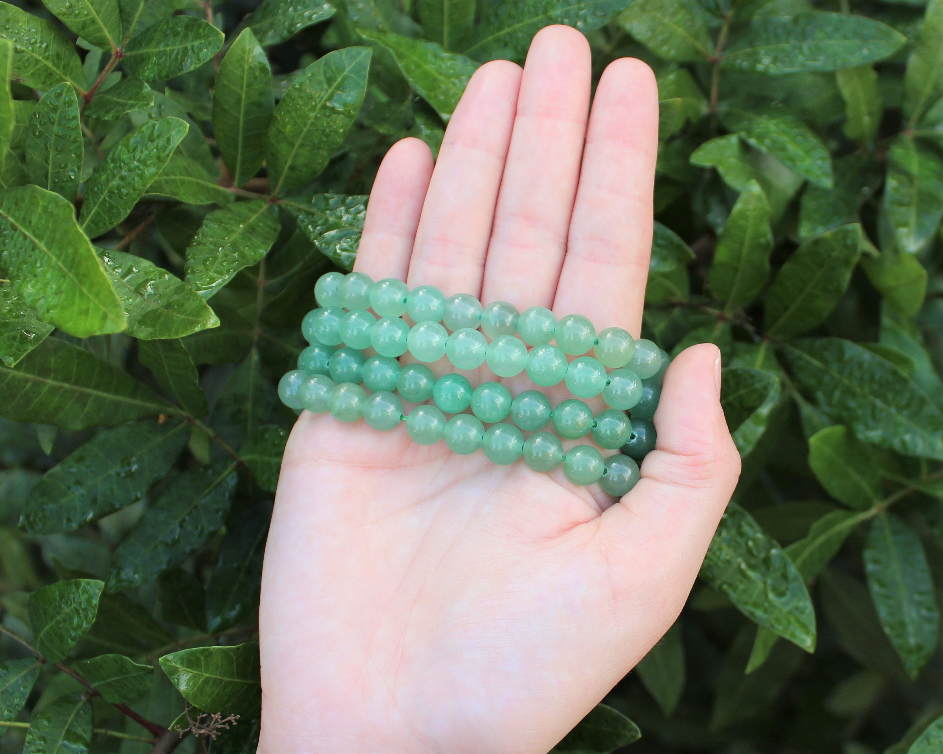 Green Aventurine Elastic Bracelet - 6mm & 8mm Beads