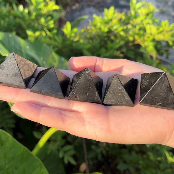 Black Tourmaline Crystal Pyramid, 1" - 1.25" (Gemstone Pyramid, Black Tourmaline Pyramid, Protection Pyramid)