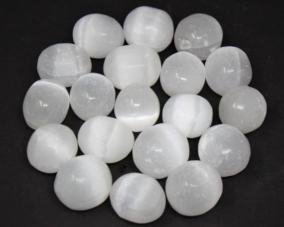 Selenite Tumbled Stones: Choose Ounces or lb Bulk Wholesale Lots (Premium Quality 'A' Grade Natural Selenite Crystals)