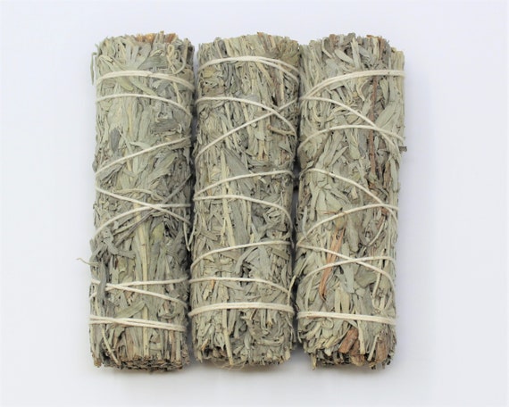 3 Pack Blue Sage Smudge Sticks, 4"