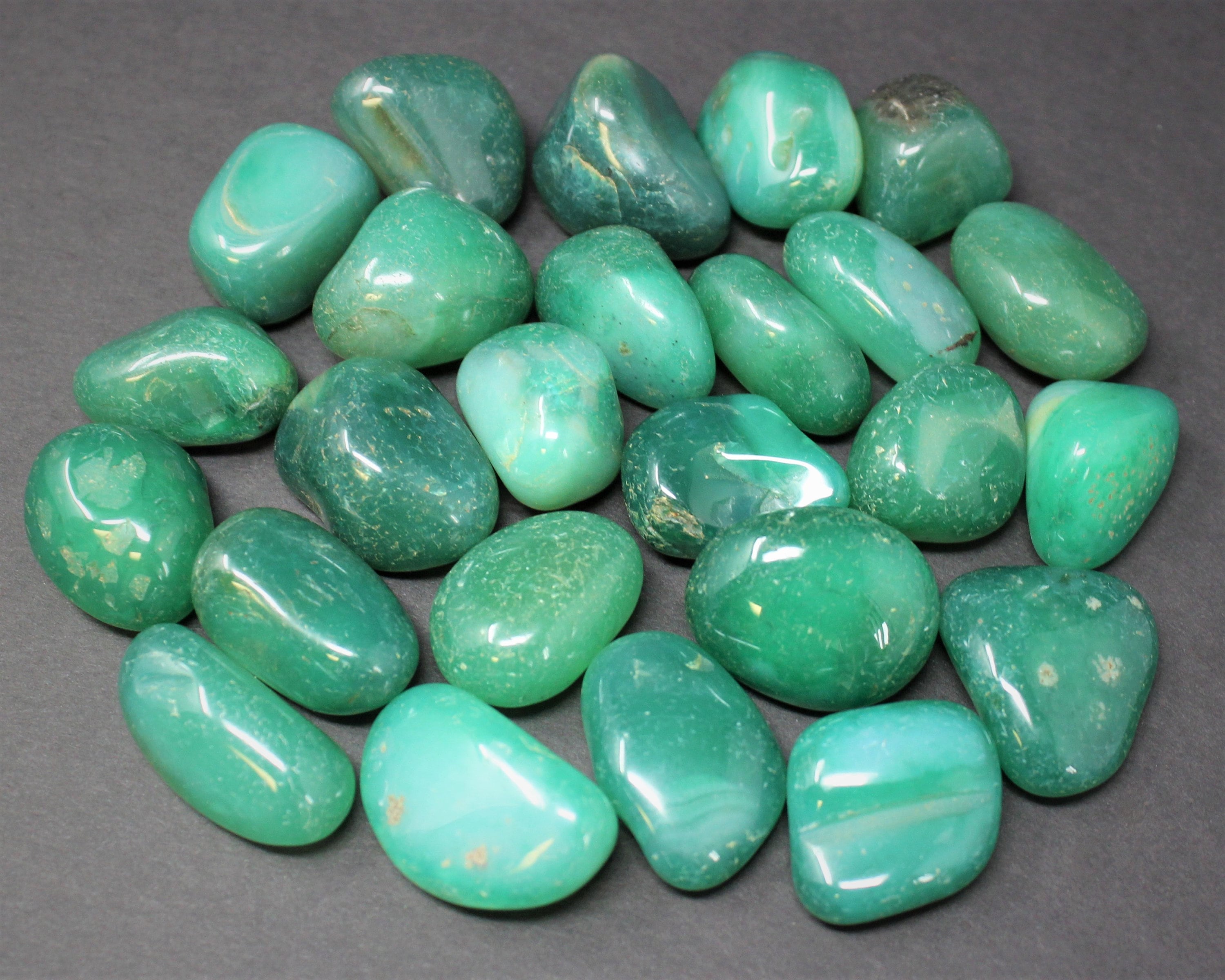 Green Agate Tumbled Stones, Medium Size Choose How Many Pieces ('A