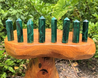 Small Natural Malachite Obelisks - Choose Size (Genuine 'A' Grade Malachite Crystal Obelisks, Polished Malachite Tower, Home Decor)