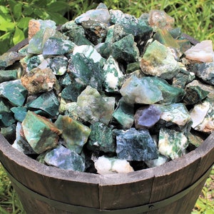 Piedras naturales en bruto de ágata musgosa - Lotes al por mayor (cristales de ágata en bruto de grado 'A')