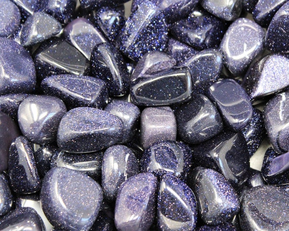 Blue Goldstone Tumbled Stones: Choose Ounces or lb Bulk Wholesale Lots (Premium Quality 'A' Grade)