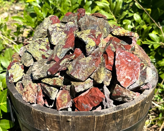 Dragons Blood Jasper Rough Natural Stones: Choose Ounces or lbs Bulk Wholesale Lots (Dragons Blood Jasper Crystal, Raw Dragon Stone)