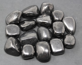 Shungite Tumbled Stones, Medium: Choose How Many Pieces ('A' Grade, Tumbled Shungite, Shungite Tumbled, EMF Protection)