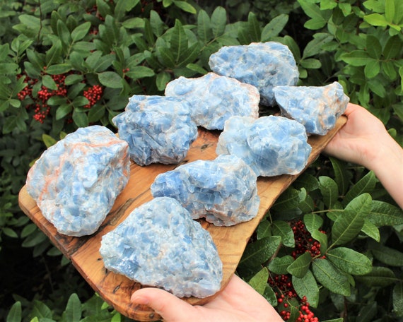 JUMBO Rough Blue Calcite Natural Crystals: Choose Size ('AAA' Grade, Blue Calcite Crystal, Raw Blue Calcite, Calcite Stone)