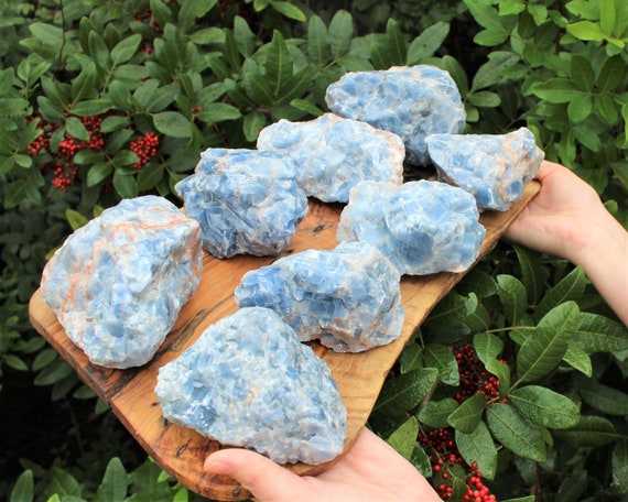 JUMBO Rough Blue Calcite Natural Crystals: Choose Size ('AAA' Grade, Blue Calcite Crystal, Raw Blue Calcite, Calcite Stone)