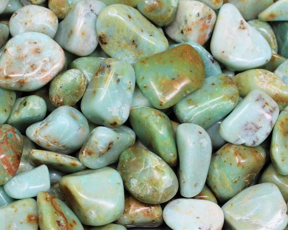 Chrysoprase Tumbled Stones: Choose Ounces or lb Bulk Wholesale Lots (Premium Quality 'A' Grade Natural Chrysoprase Crystals)