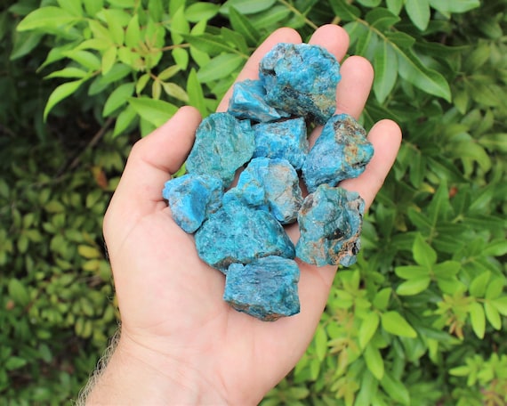 Blue Apatite Rough Natural Stones: Choose How Many Pieces (Premium Quality 'A' Grade)