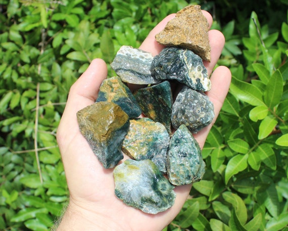 Sea Jasper Rough Natural Stones: Choose How Many Pieces (Premium Quality 'A' Grade Raw Sea Jasper Crystals)