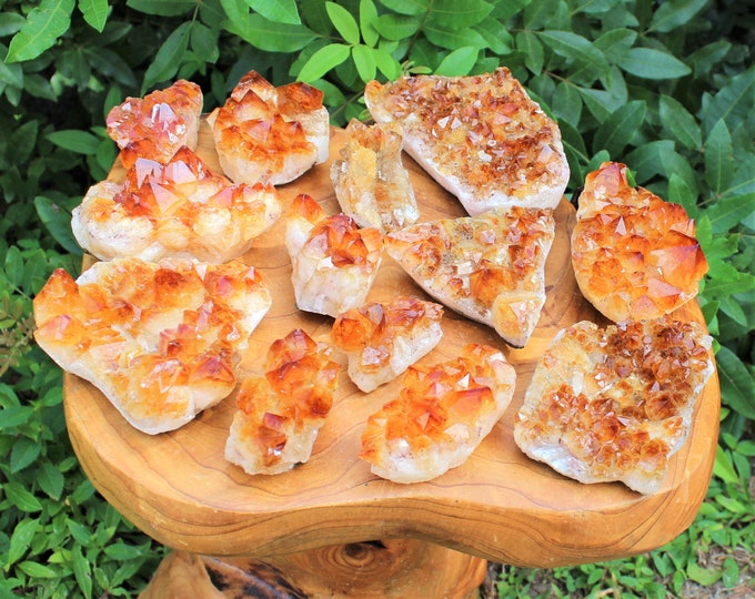 Citrine Crystal Clusters, 'A' Grade Vibrant Raw Citrine Druze Specimens - Choose Size