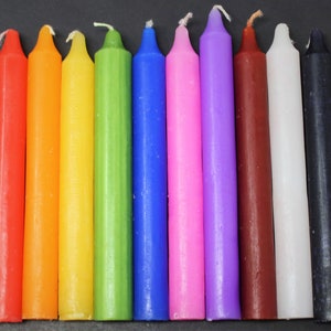 Set of 10 LARGE 6 Candles 10 Color Mixed Assortment Great Value, Long Burn Time afbeelding 5