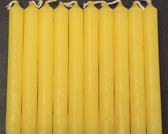 Set of 10 Yellow Chime Candles: Mini 4 power outage supplies emergency  candles 