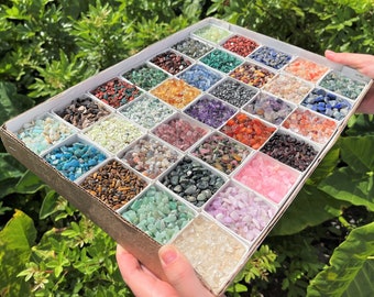 Genuine Gemstone Chips Bulk Lots, 3 - 15 mm: Loose Undrilled Semi Tumbled Mini Crystals - HUGE RANGE to choose from - Pick Type and Amount!