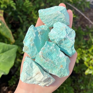 Piedras de turquesa en bruto grandes, 2-3": Elija cuántas piezas (Cristales de turquesa en bruto de primera calidad, grado 'A')