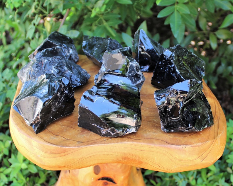 MASSIVE Rough Black Obsidian Natural Crystals: Choose Size, 3 12 Chunks 'A' Grade, Raw Black Obsidian Stones, Natural Obsidian Crystal image 8