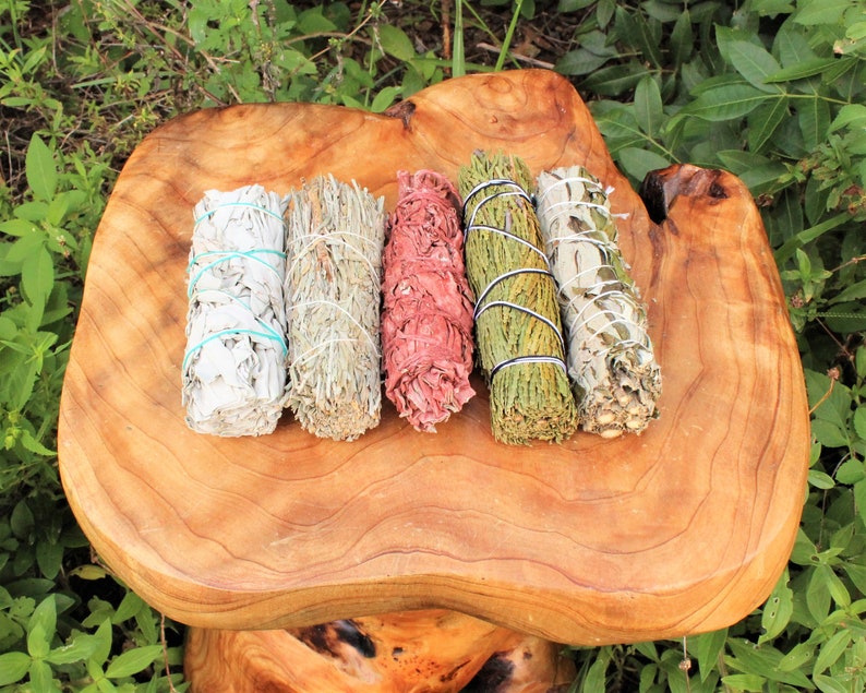 Sage Bundle Smudge Kit 5 Stick SAMPLER White Sage Black Etsy