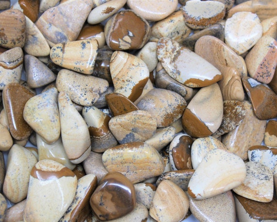 Picture Jasper Tumbled Stones: Choose Ounces or lb Bulk Wholesale Lots (Premium Quality 'A' Grade)