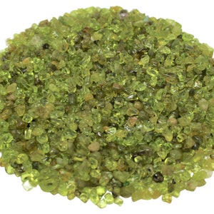 Peridot Semi Tumbled Gemstone Mini Chips 4 - 8 mm: Choose Ounces or lb Loose Wholesale Bulk Lots ('A' Grade, Peridot Chips)