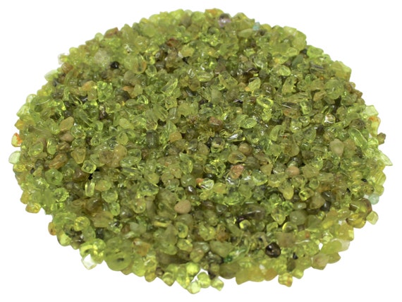 Peridot Semi Tumbled Gemstone Mini Chips 4 - 8 mm: Choose Ounces or lb Loose Wholesale Bulk Lots ('A' Grade, Peridot Chips)