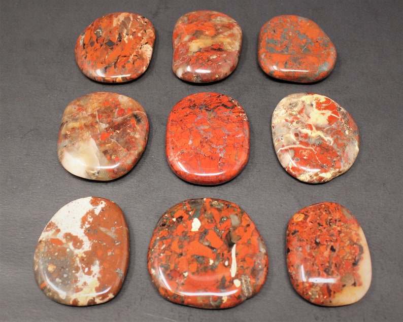 Poppy Jasper Pocket Palm Stone MEDIUM jasper Pocket Stone Etsy