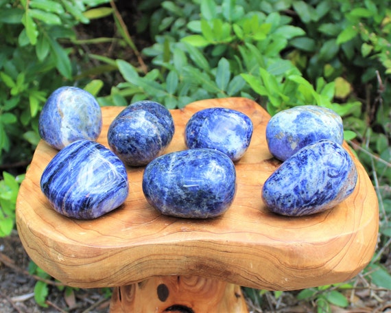 Sodalite Power Stones, Therapy Stone, X Large Palm Stone ('A' Grade, Polished Sodalite)