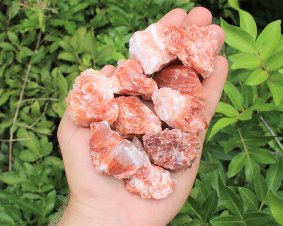 Red Calcite Rough Natural Premium Grade Stones: Choose How Many Pieces (Premium Quality 'A' Grade)