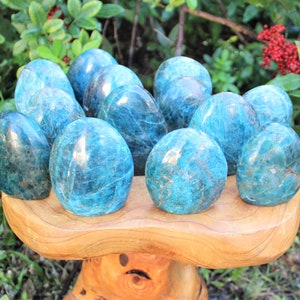 Polished Blue Apatite Freeform: Free Standing Display Specimens - Choose Size (Beautiful High Quality Blue Apatite Crystals from Madagascar)