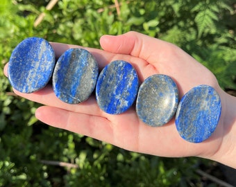 Lapis Lazuli Worry Stone - Choose How Many (Smooth Polished Lapis Crystal Palm Stones)