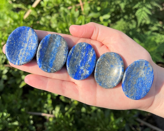 Lapis Lazuli Worry Stone - Choose How Many (Smooth Polished Worry Stone, Lapis Lazuli Palm Stone, Lapis Lazuli Pocket Stone)