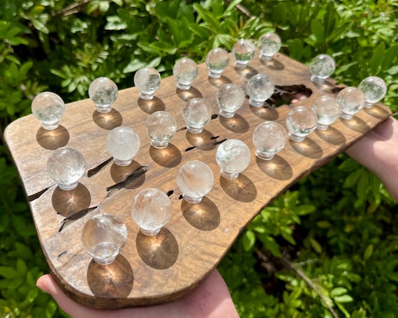 Clear Quartz Crystal Mini Sphere + Display Stand, 1" ('AAA' Premium Quality Clear Quartz Sphere, Quartz Crystal Ball / Sphere)