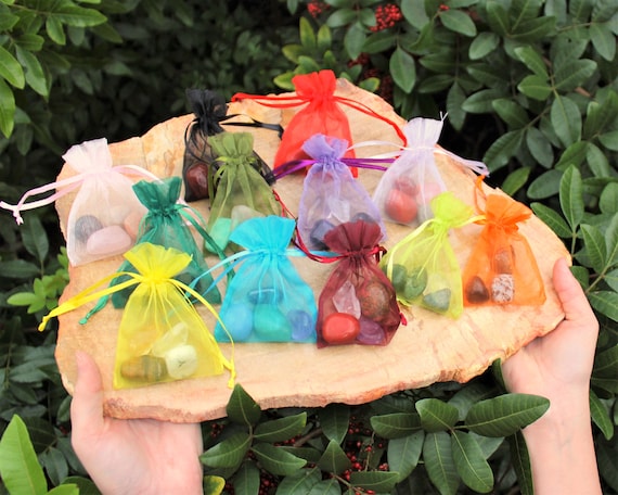 Intent Crystal Kits, 4 Piece Tumble Stones - Choose Your Energy! Stress Relief, Protection, Love, Cleansing, Positive Energy, Prosperity