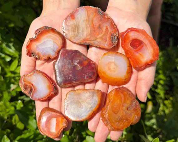 Carnelian Crystal Slabs, 1.5 - 4" Polished Carnelian Slices From Madagascar - Choose Size