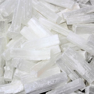 2.5 3 Selenite Sticks: Choose Amount 8 oz, 1 2 3 5 10 or 15 lb Bulk Wholesale Lot Mini Selenite Logs Crystal Sticks Wand Blade image 10