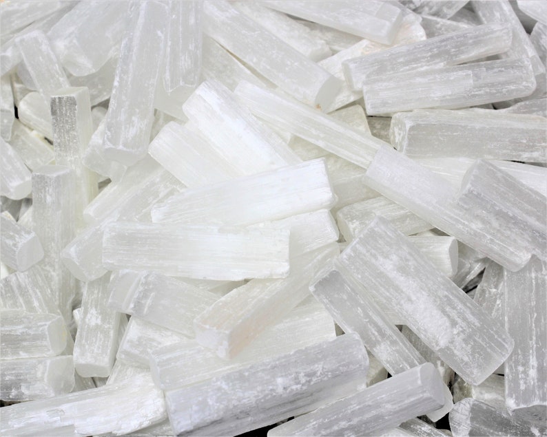 2.5 3 Selenite Sticks: Choose Amount 8 oz, 1 2 3 5 10 or 15 lb Bulk Wholesale Lot Mini Selenite Logs Crystal Sticks Wand Blade image 10