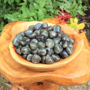 Labradorite Tumbled Stones: Choose Ounces or lb Bulk Wholesale Lots (Premium Quality 'A' Grade, Labradorite Tumble Crystals)