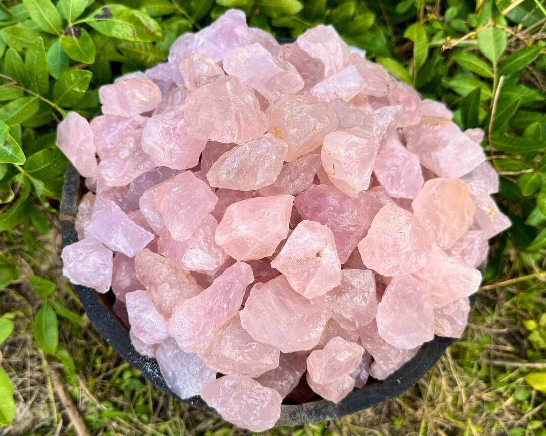 3 Lb Bulk Lot Raw Rose Quartz Natural Stones 'A' Grade Premium Quality