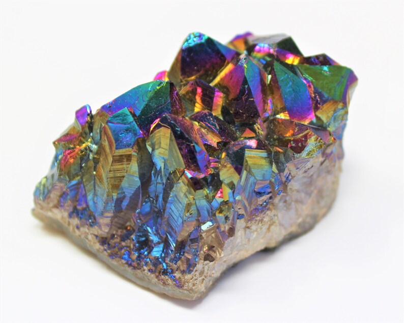 Rainbow Aura Amethyst Clusters, 'AAA' Grade Titanium Metallic Amethyst Crystals - Choose Size 画像 4
