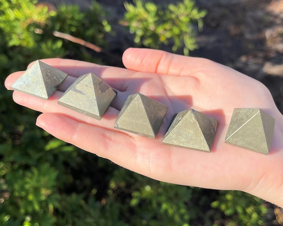 Pyrite Crystal Pyramid 1" - 1.25" (Polished Gemstone Pyramid)