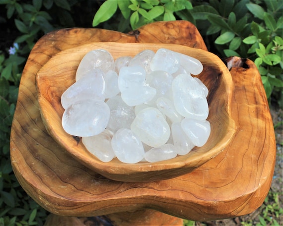 LARGE Clear Quartz Tumbled Stones: Choose 4 oz, 8 oz, 1 lb or 2 lb Bulk Lots ('A' Grade, Tumbled Clear Quartz)