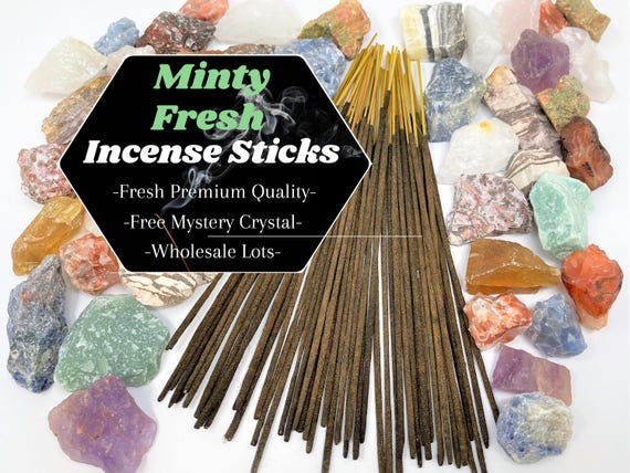 MINTY FRESH Incense Sticks + FREE Mystery Crystal: Choose How Many (Wholesale Bulk Lots)