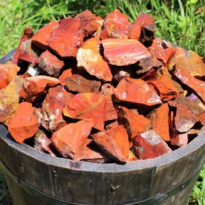 Red Jasper Rough Natural Stones: Choose Ounces or lb Bulk Wholesale Lots (Premium Quality &#39;A&#39; Grade Red Jasper Crystals)