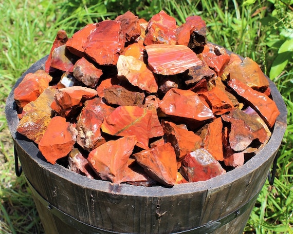 Red Jasper Rough Natural Stones: Choose Ounces or lb Bulk Wholesale Lots (Premium Quality 'A' Grade Red Jasper Crystals)