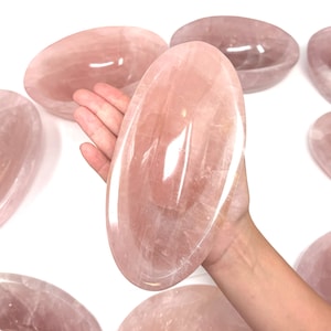 Rose Quartz Crystal Bowl / Natural Polished Rose Quartz Dish - Choose Size (&#39;AAA&#39; Grade Rose Quartz Crystal Home Decor Specimens)