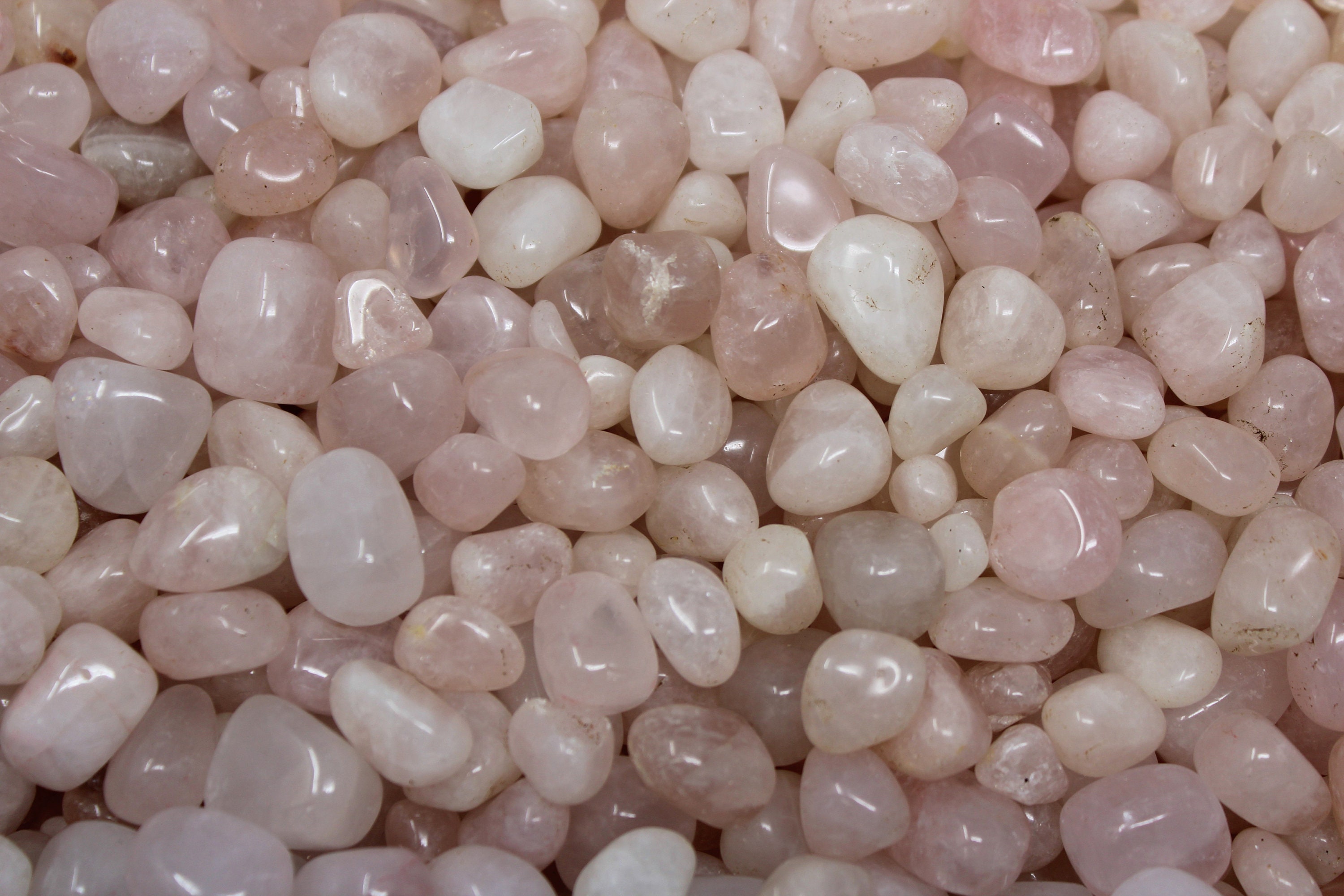 Small Rose Quartz Tumbled Stones Bulk 25 Piece Lot (Love Stone)
