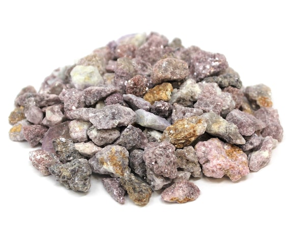 Lepidolite Rough Natural Chips, 0.5 - 1.25": Choose Ounces or lbs Wholesale Bulk Lots ('A' Grade Raw Lepidolite Chips)
