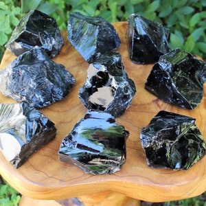 MASSIVE Rough Black Obsidian Natural Crystals: Choose Size, 3 12 Chunks 'A' Grade, Raw Black Obsidian Stones, Natural Obsidian Crystal image 4